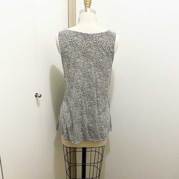 Bebe Floral Flowy A-Line High Low Tank Top Black White L - Picture 8 of 8